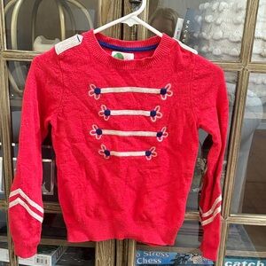 Mini Boden Vibrant Red Knit with Dark Blue Accent